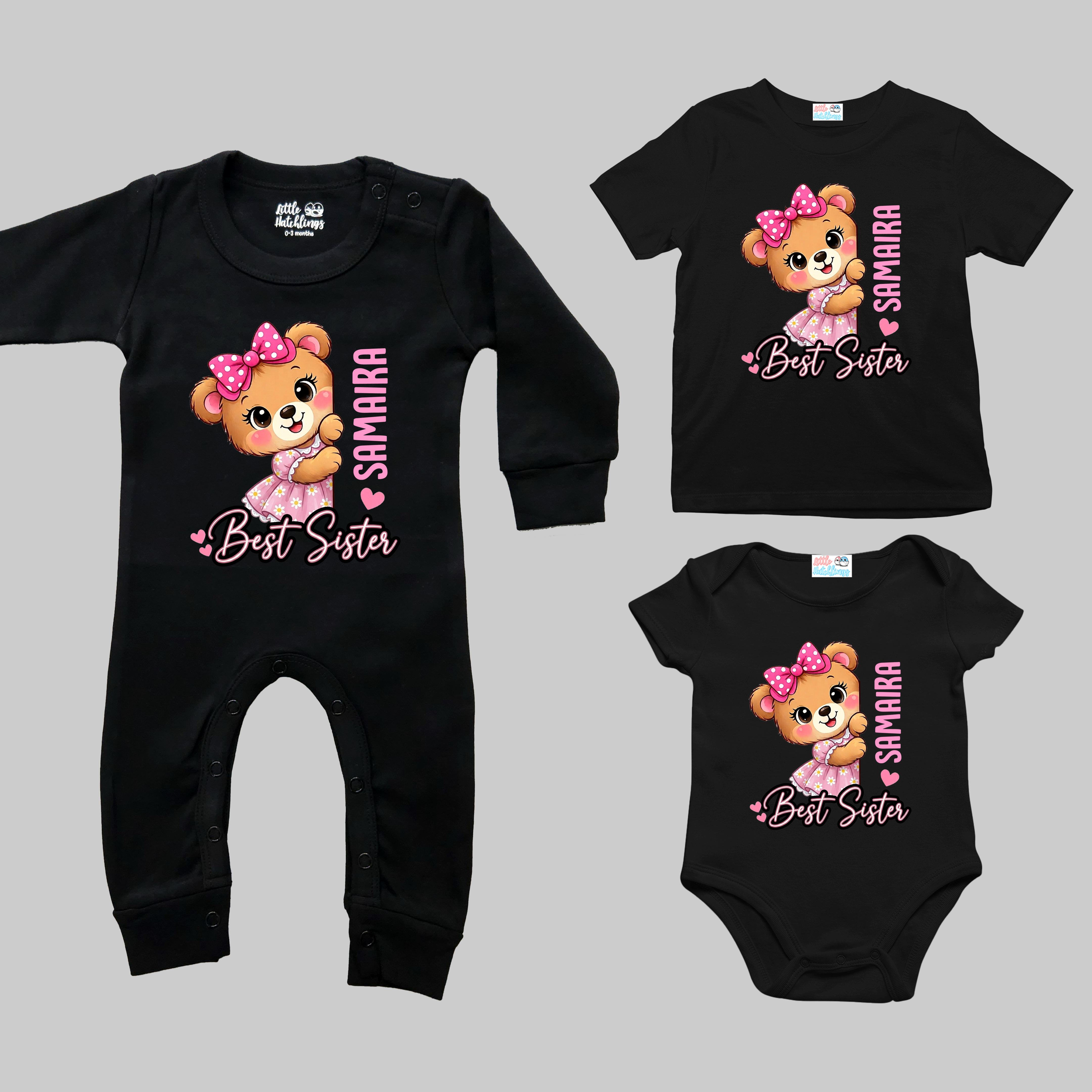 Best Brother & Sister Teddy Bear Rakhi Outfit - Black