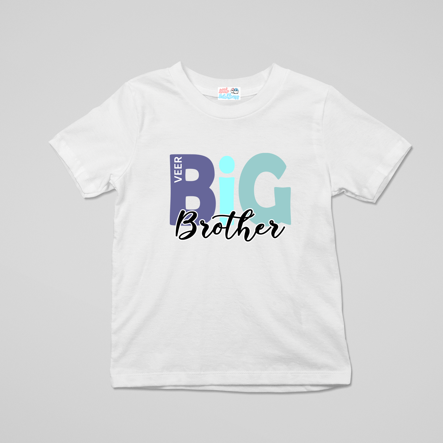 Big & Little Sibling Multicolour Personalised Rakhi Outfit - White