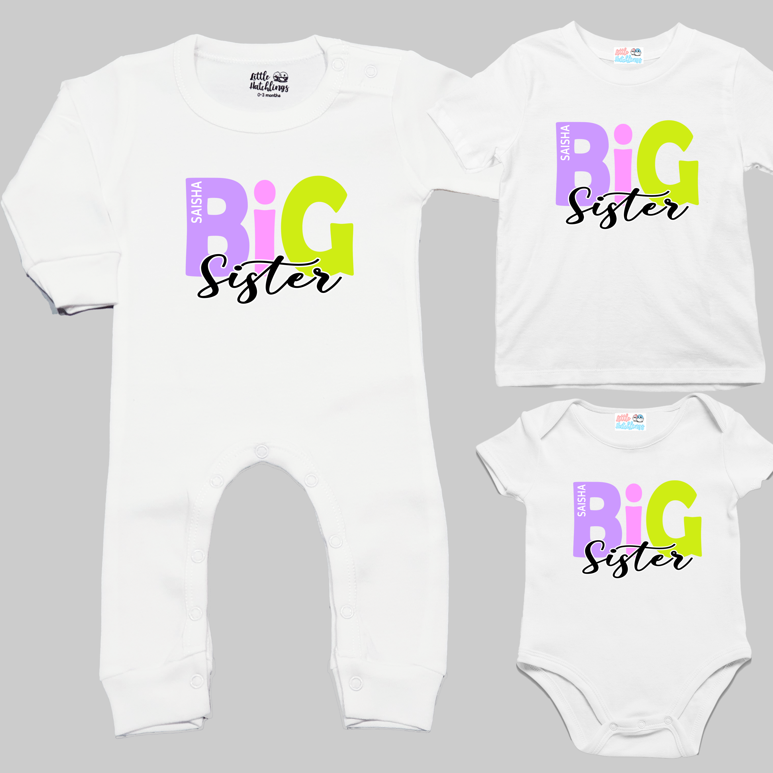 Big & Little Sibling Multicolour Personalised Rakhi Outfit - White