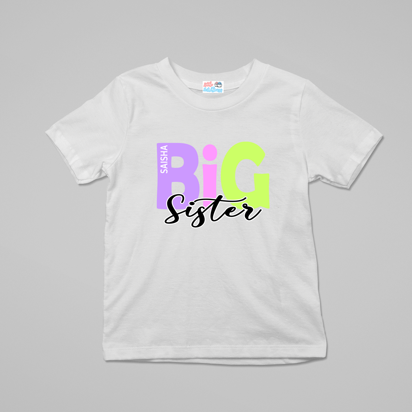 Big & Little Sibling Multicolour Personalised Rakhi Outfit - White