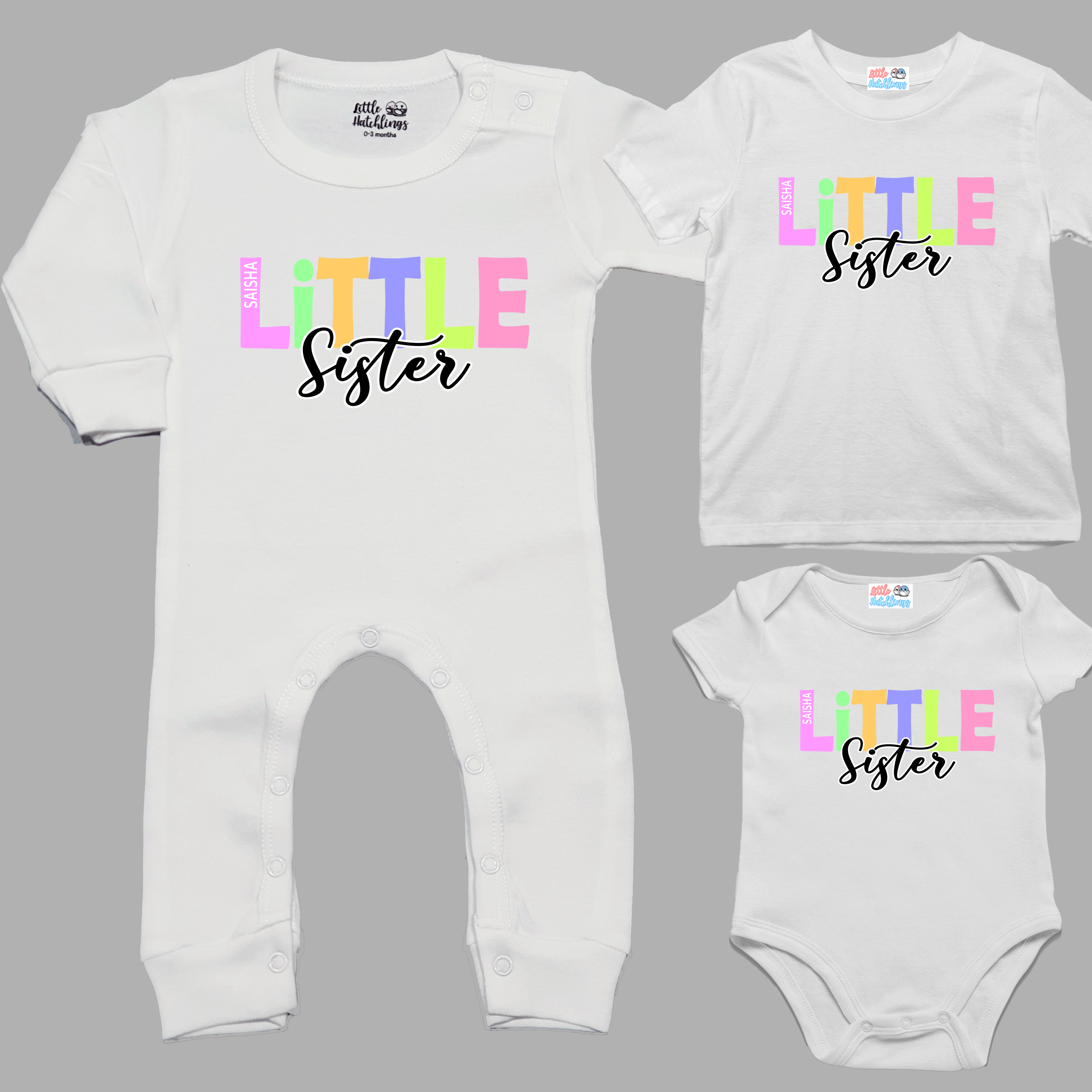 Big & Little Sibling Multicolour Personalised Rakhi Outfit - White