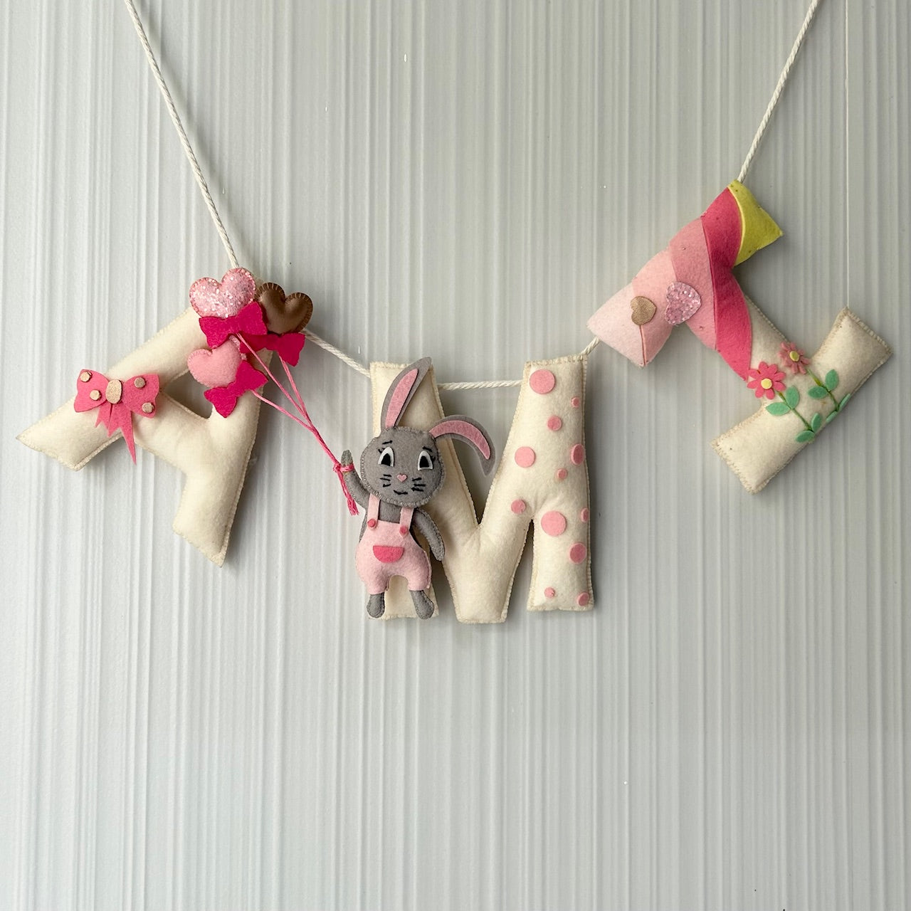 Babble Wrap Daisy The Rabbit Name Bunting/Garland