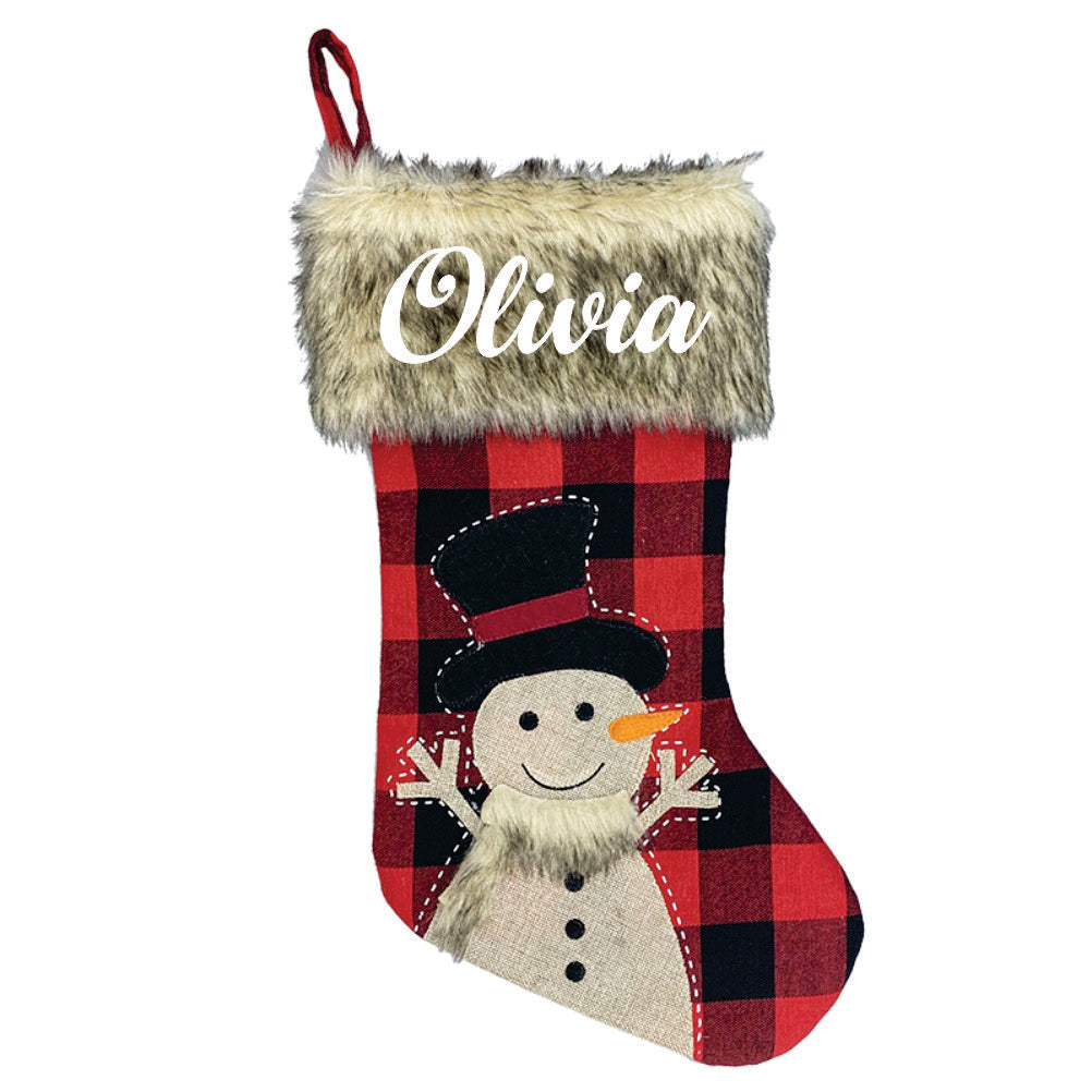 Frosty's Furry Stocking- Snowy Snowman