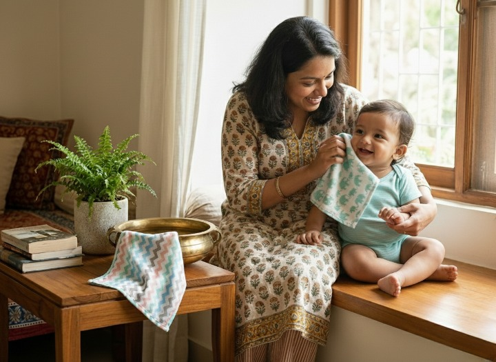Masilo Organic Muslin Washcloths (Set of 2)