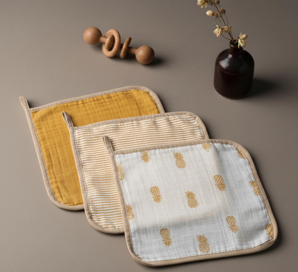 Organic Muslin Washcloths (Set of 3)