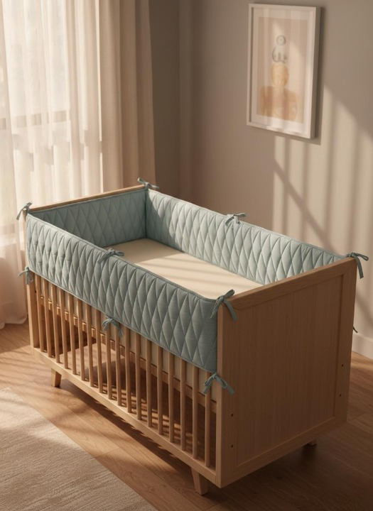 Masilo Cot Bumper with Harlequin Quilting