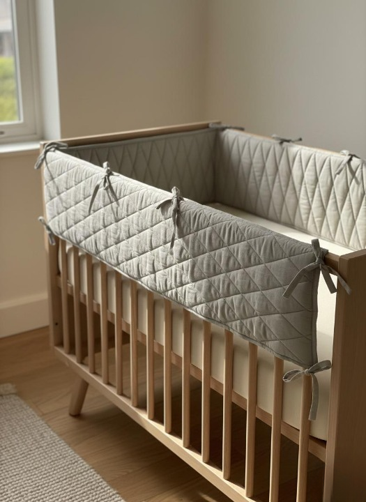 Masilo Cot Bumper with Harlequin Quilting