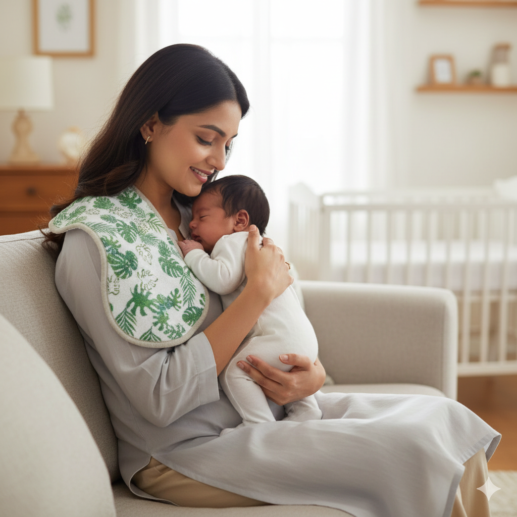 Masilo Bamboo Muslin Burp Cloth & Bib