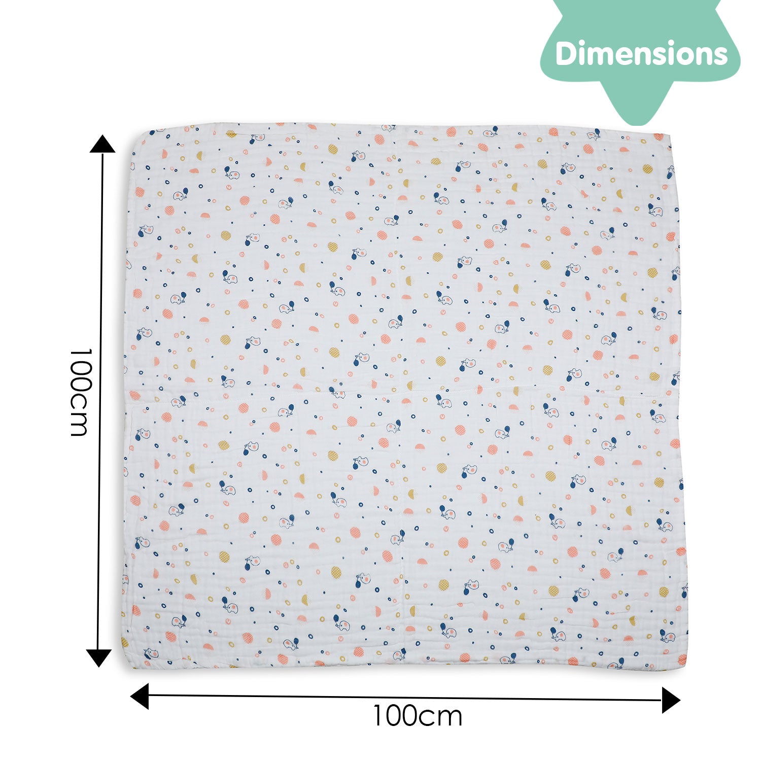 Baby Moo Printed White Muslin Blanket