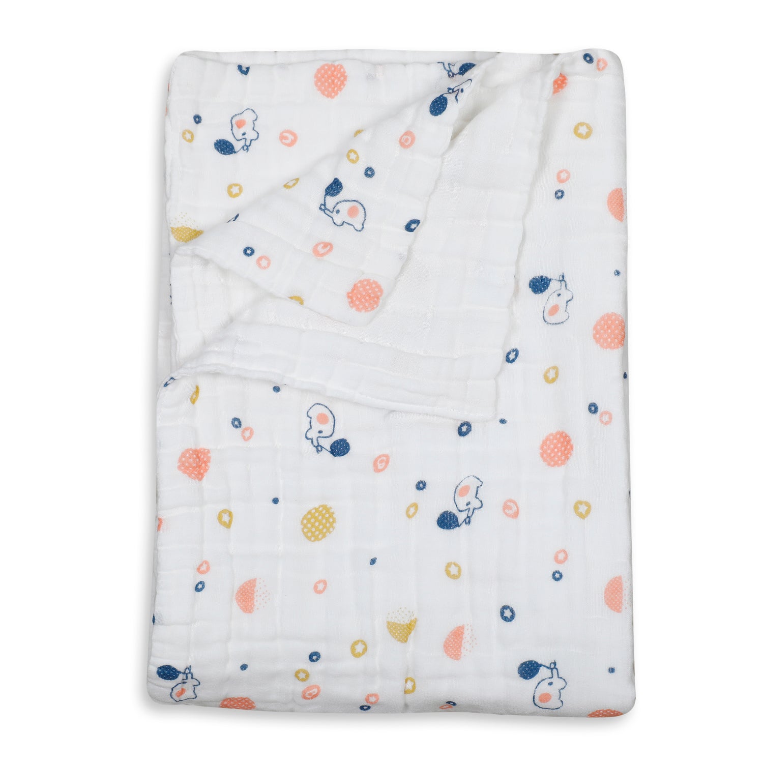 Baby Moo Printed White Muslin Blanket