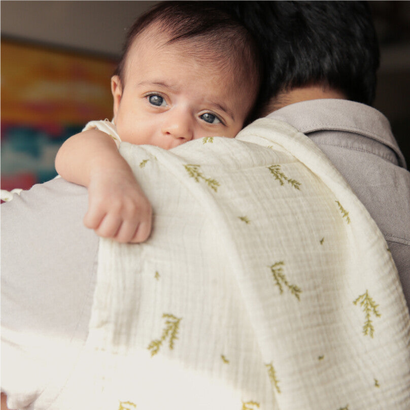 Dulaar Organic Muslin Multipurpose Cloth (Set of 2) - Green Zen + Squad Goals