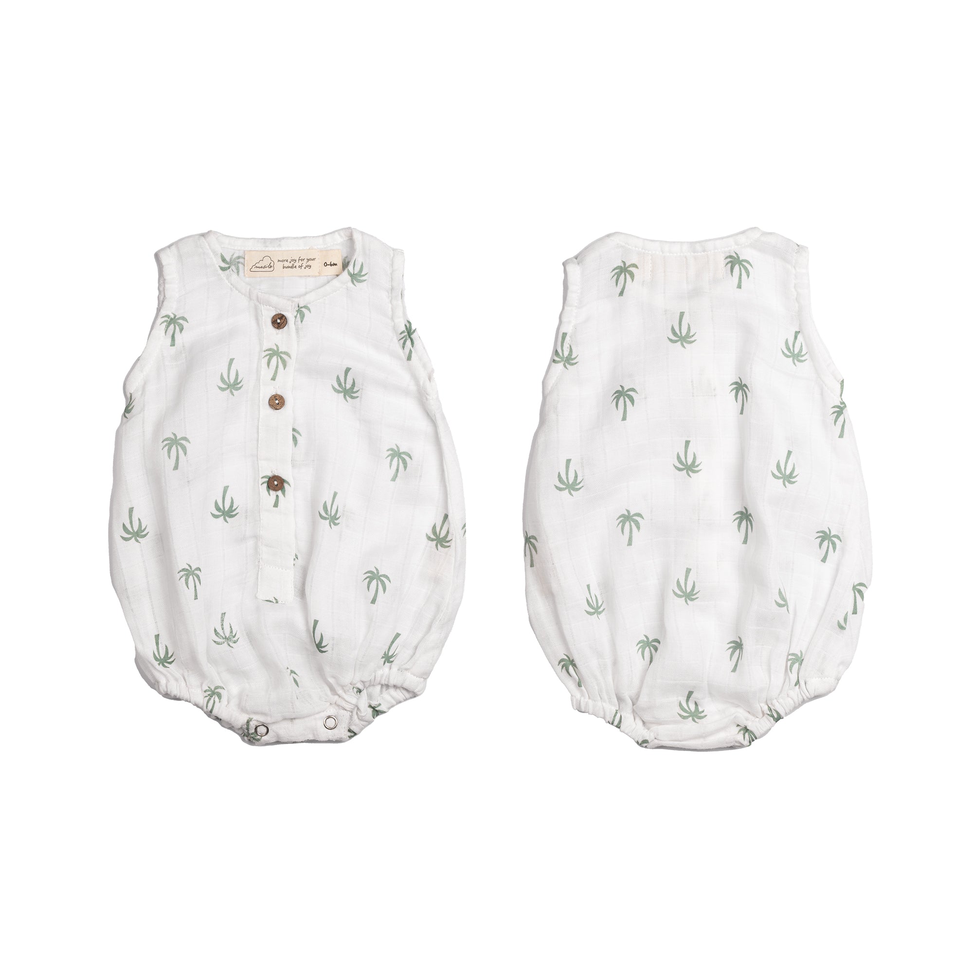 Organic Muslin Baby Romper (Pack of 3) – Palm