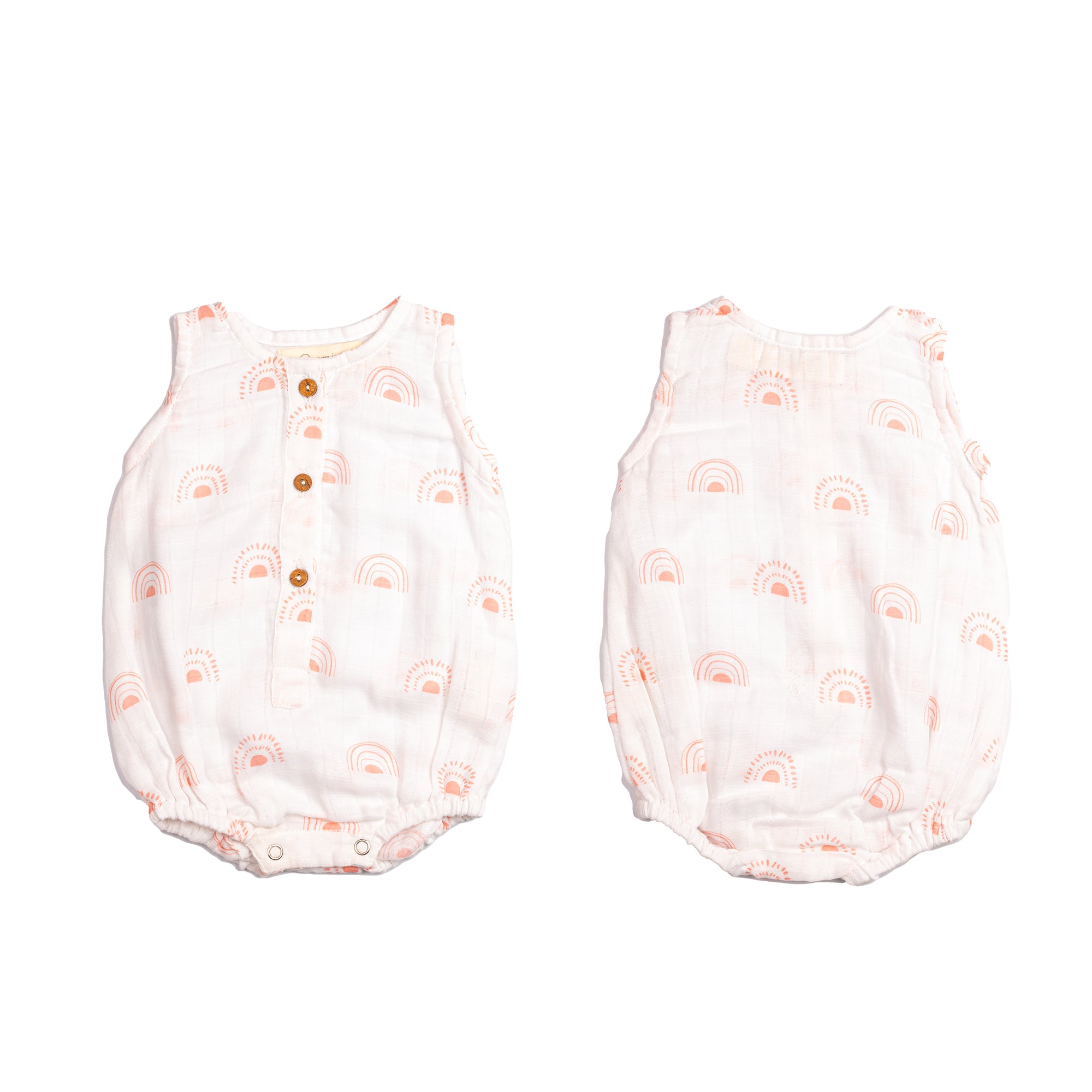 Organic Muslin Baby Romper (Pack of 3) – Rainbow