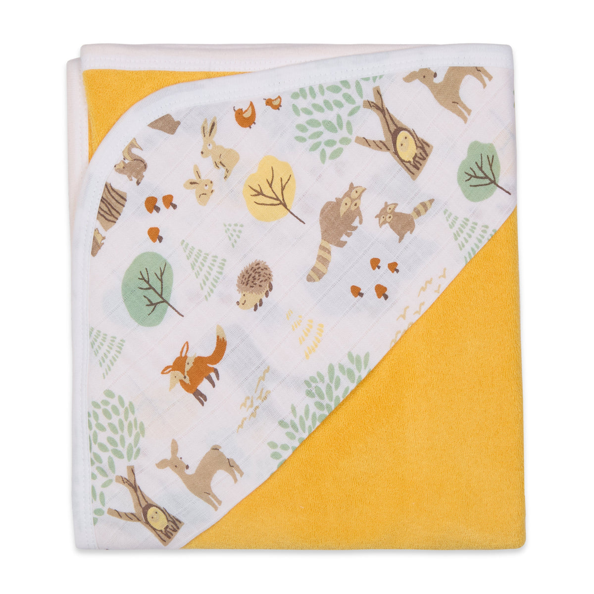 Premium Baby Hooded Towel with Muslin Hood - Soft and Lightweight