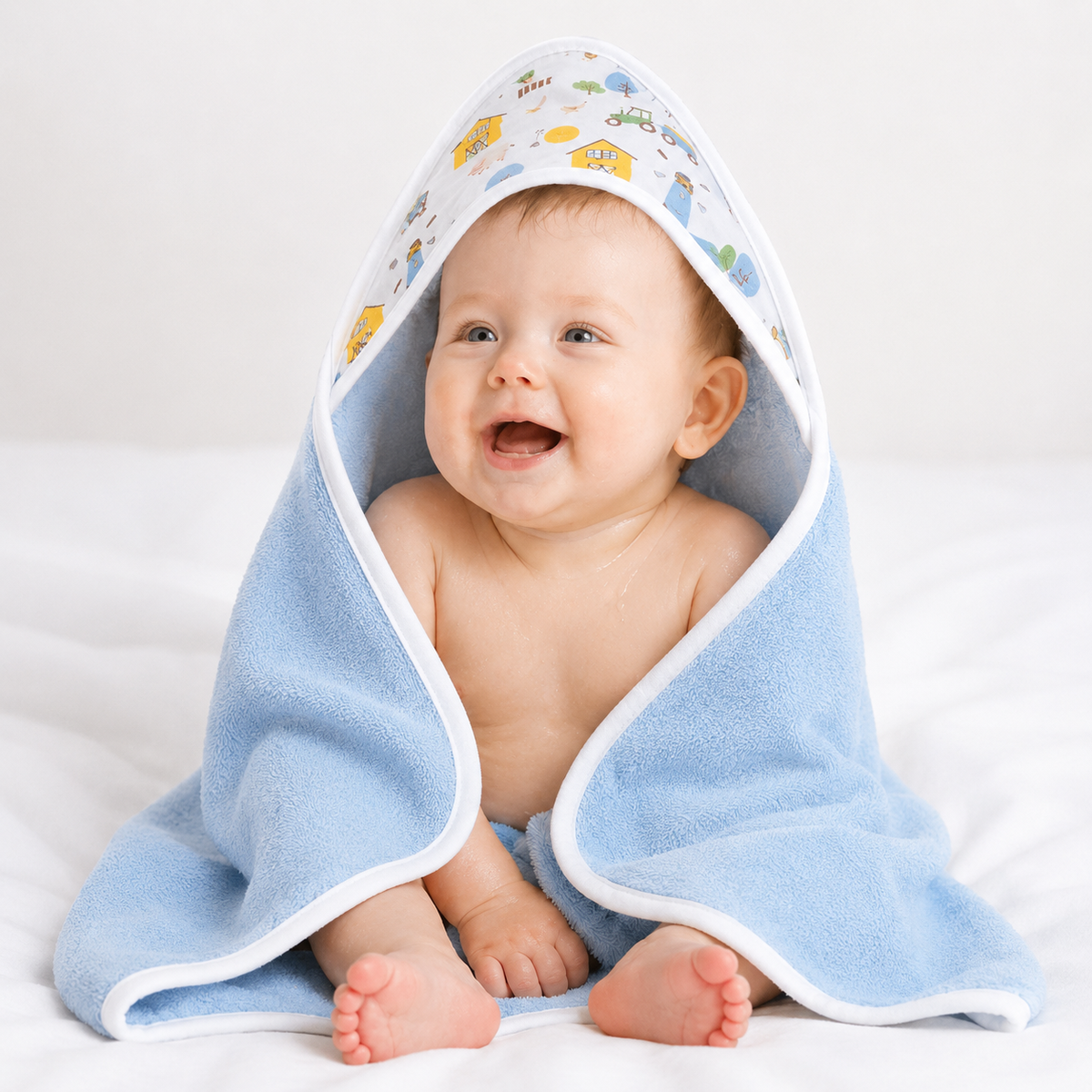 Premium Baby Hooded Towel with Muslin Hood - Soft and Lightweight