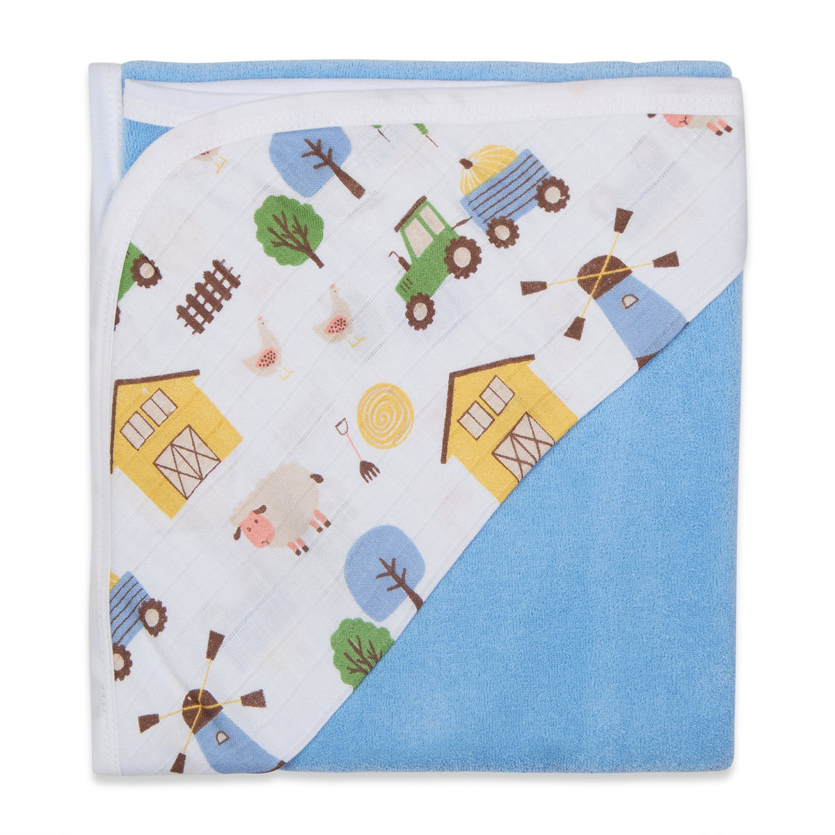 Premium Baby Hooded Towel with Muslin Hood - Soft and Lightweight