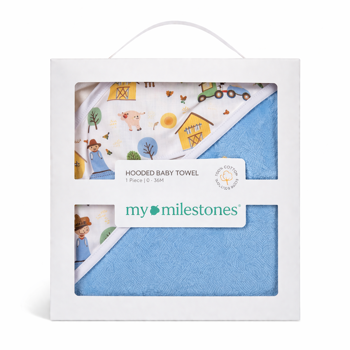 Premium Baby Hooded Towel with Muslin Hood - Soft and Lightweight