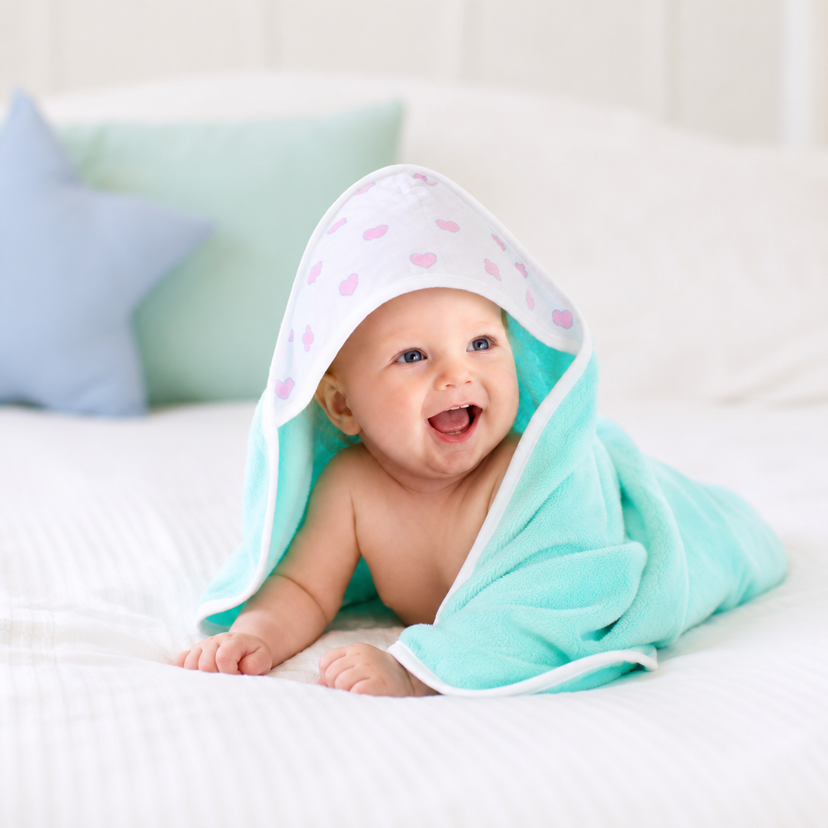Premium Baby Hooded Towel with Muslin Hood - Soft and Lightweight