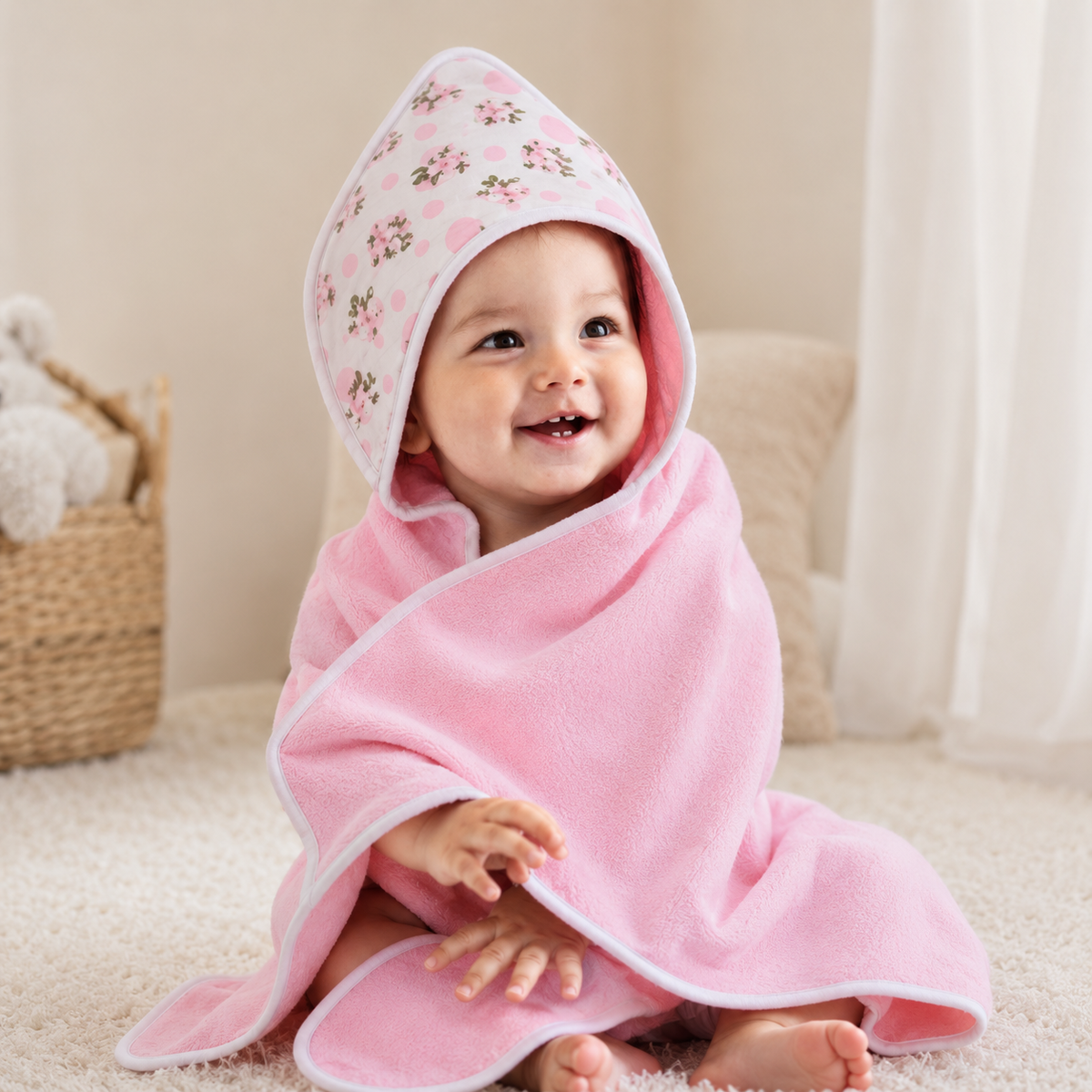Premium Baby Hooded Towel with Muslin Hood - Soft and Lightweight