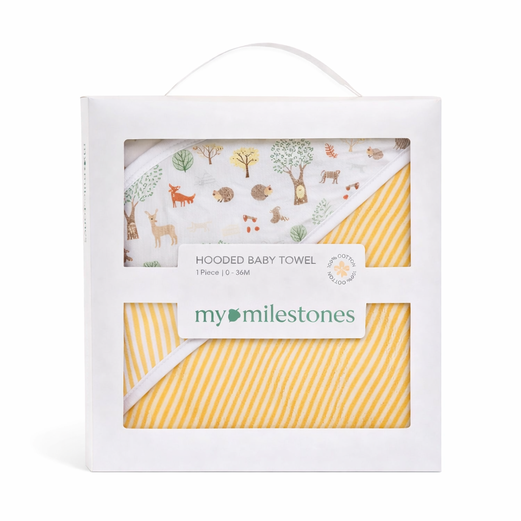 Premium Baby Hooded Towel with Muslin Hood - Soft and Lightweight