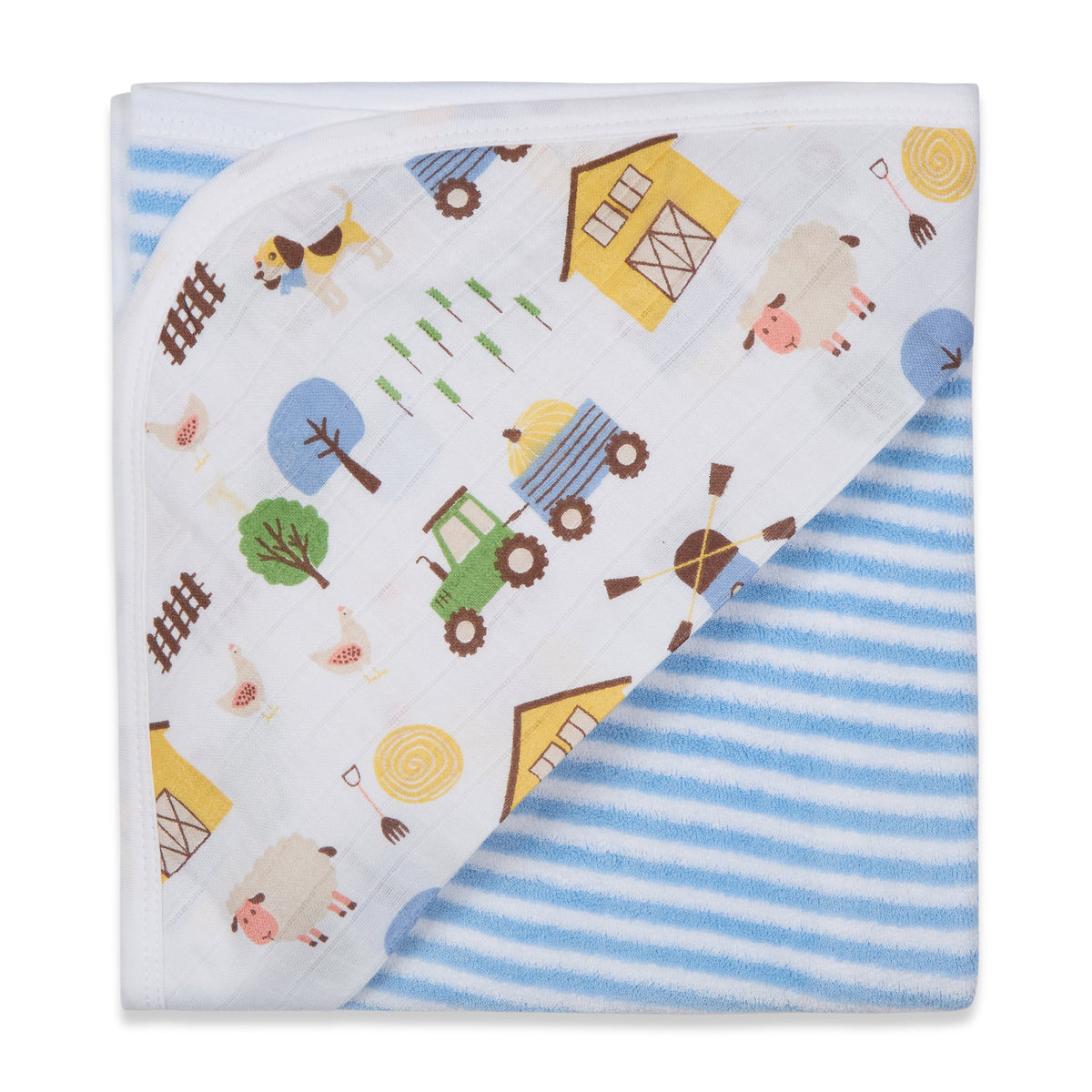 Premium Baby Hooded Towel with Muslin Hood - Soft and Lightweight