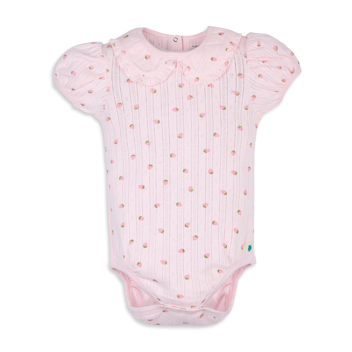 My Milestones Pointelle Ruffle Peter Pan Collar Onesie