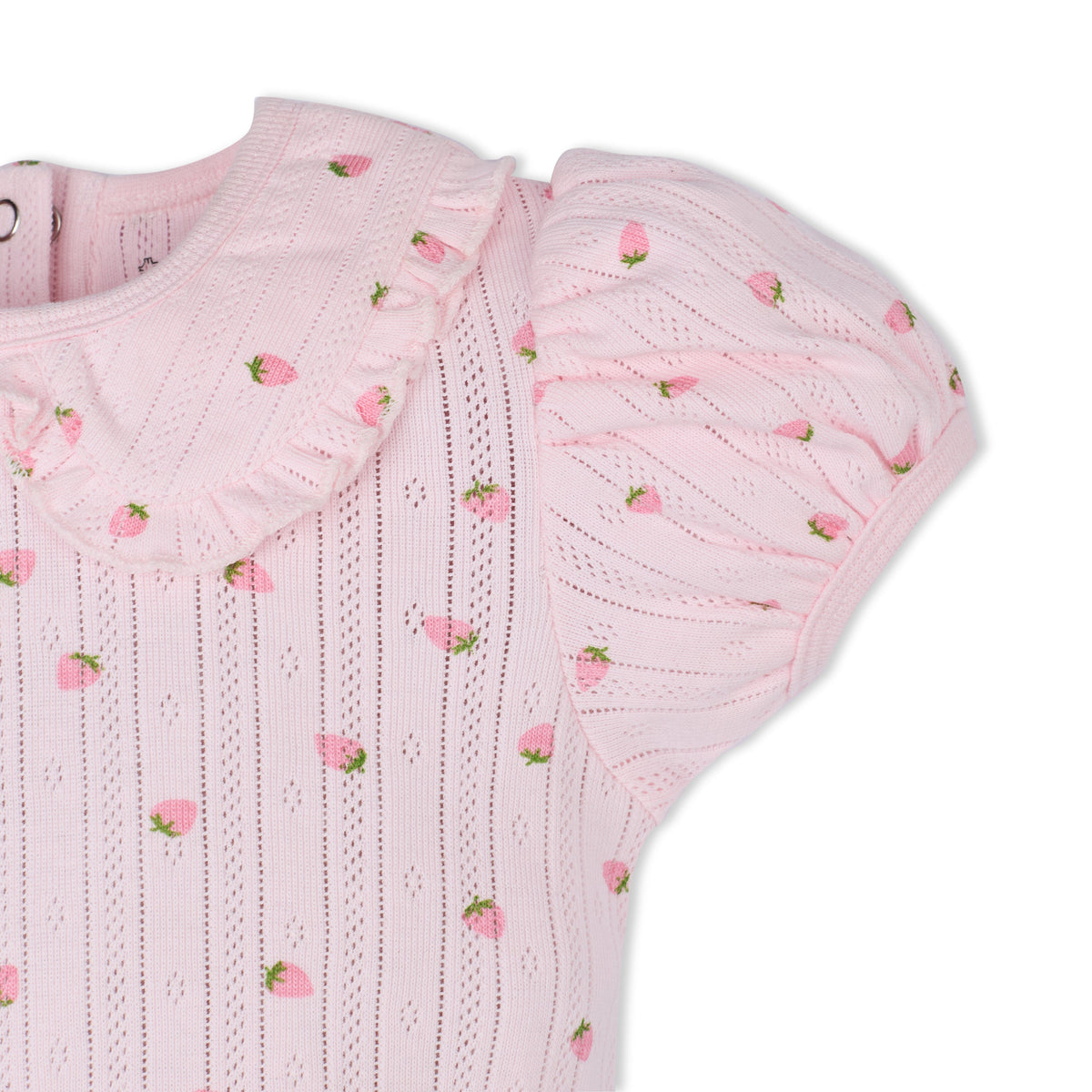My Milestones Pointelle Ruffle Peter Pan Collar Onesie