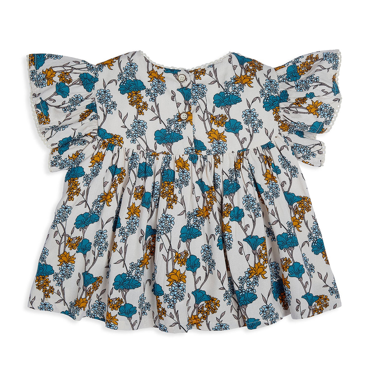 Short Sleeves Willow Crochet Collar Top - Beige