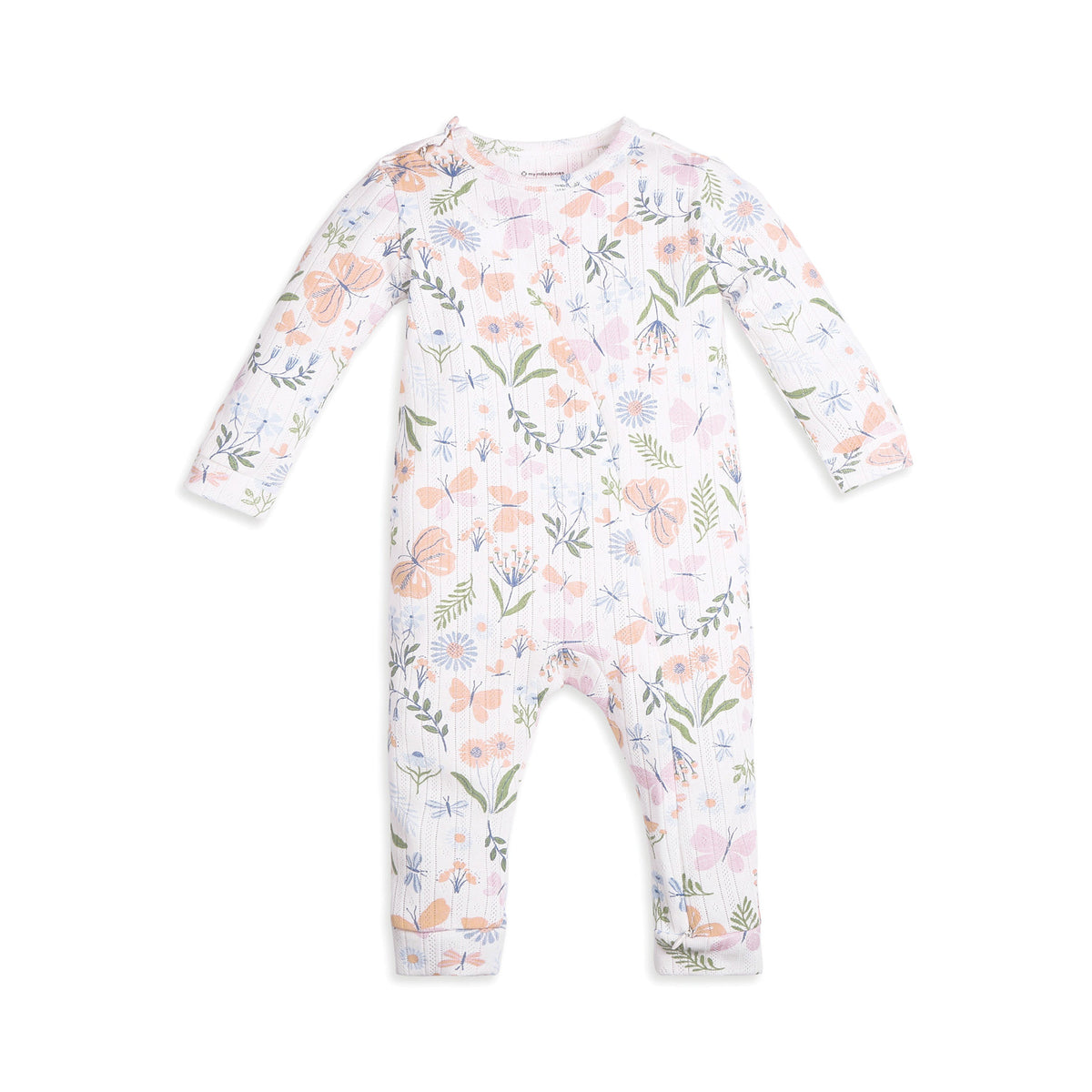 My Milestones Pointelle Long Sleeves 2-Way Zipper Romper