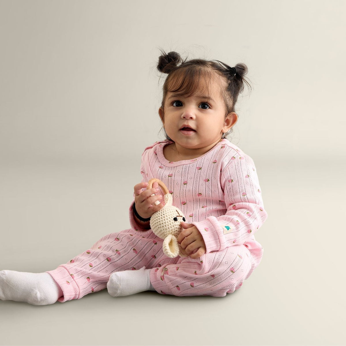 My Milestones Pointelle Long Sleeves 2-Way Zipper Romper