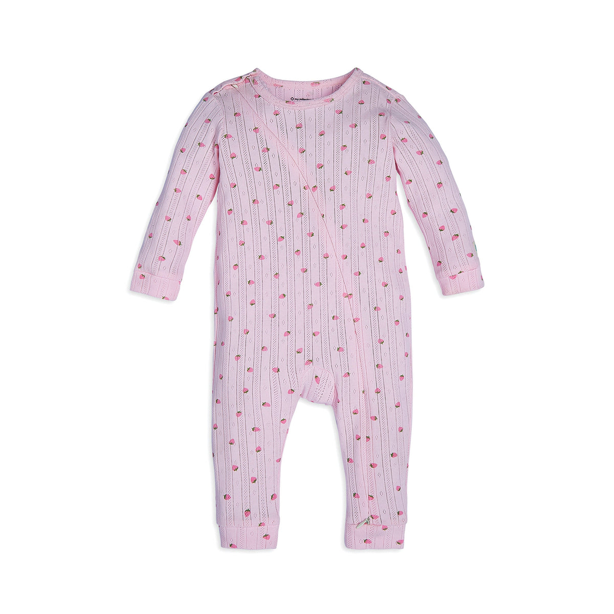 My Milestones Pointelle Long Sleeves 2-Way Zipper Romper