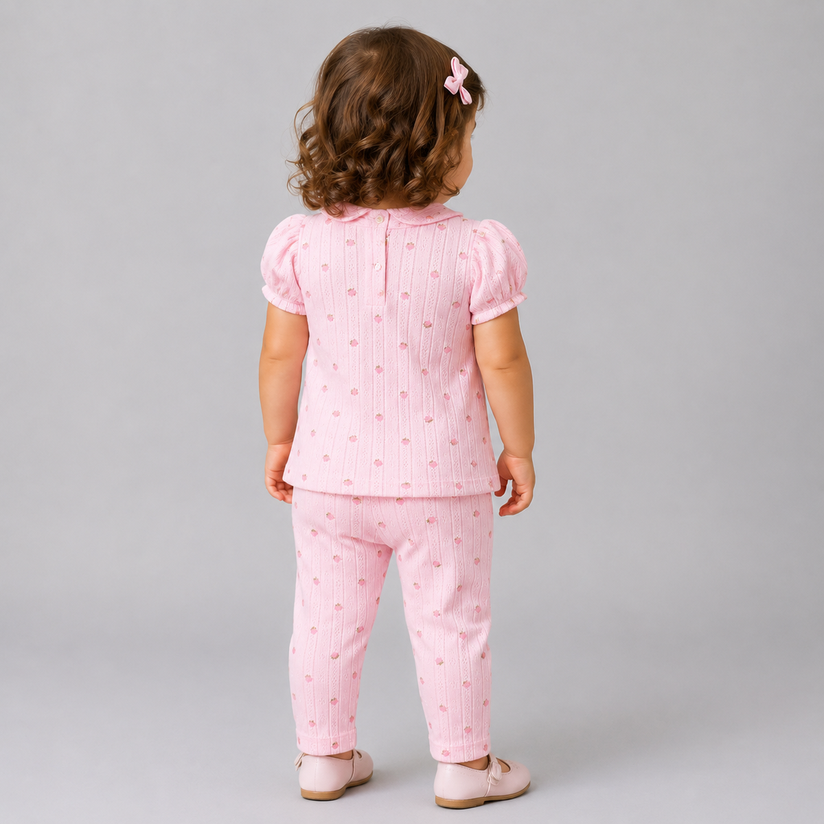 My Milestones Bio-Wash 100% Cotton Pointelle Knit Tee & Legging Set