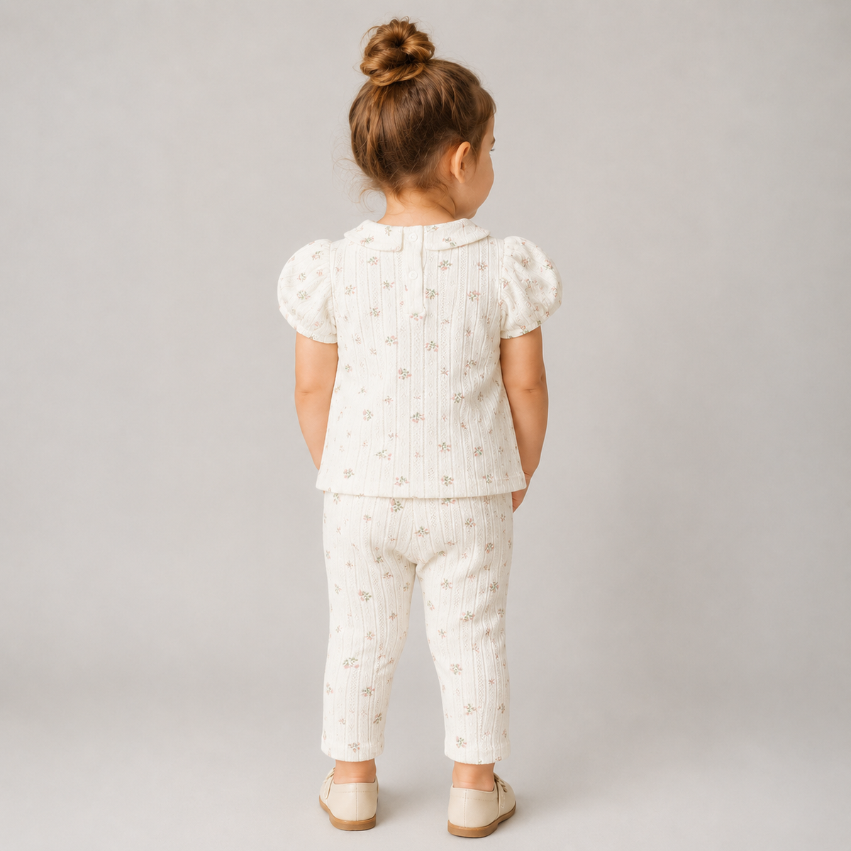 My Milestones Bio-Wash 100% Cotton Pointelle Knit Tee & Legging Set