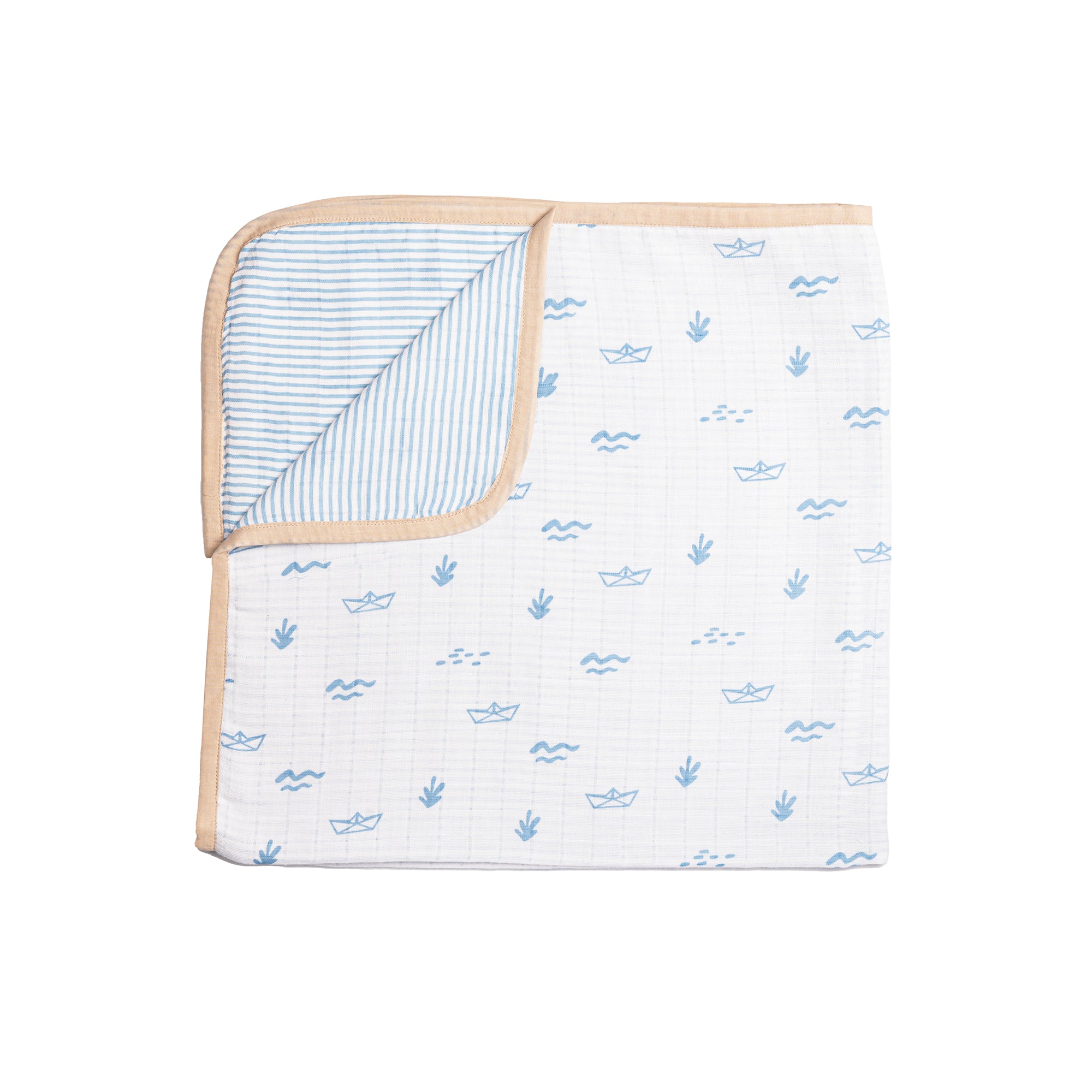 Organic Muslin Blanket - Boat