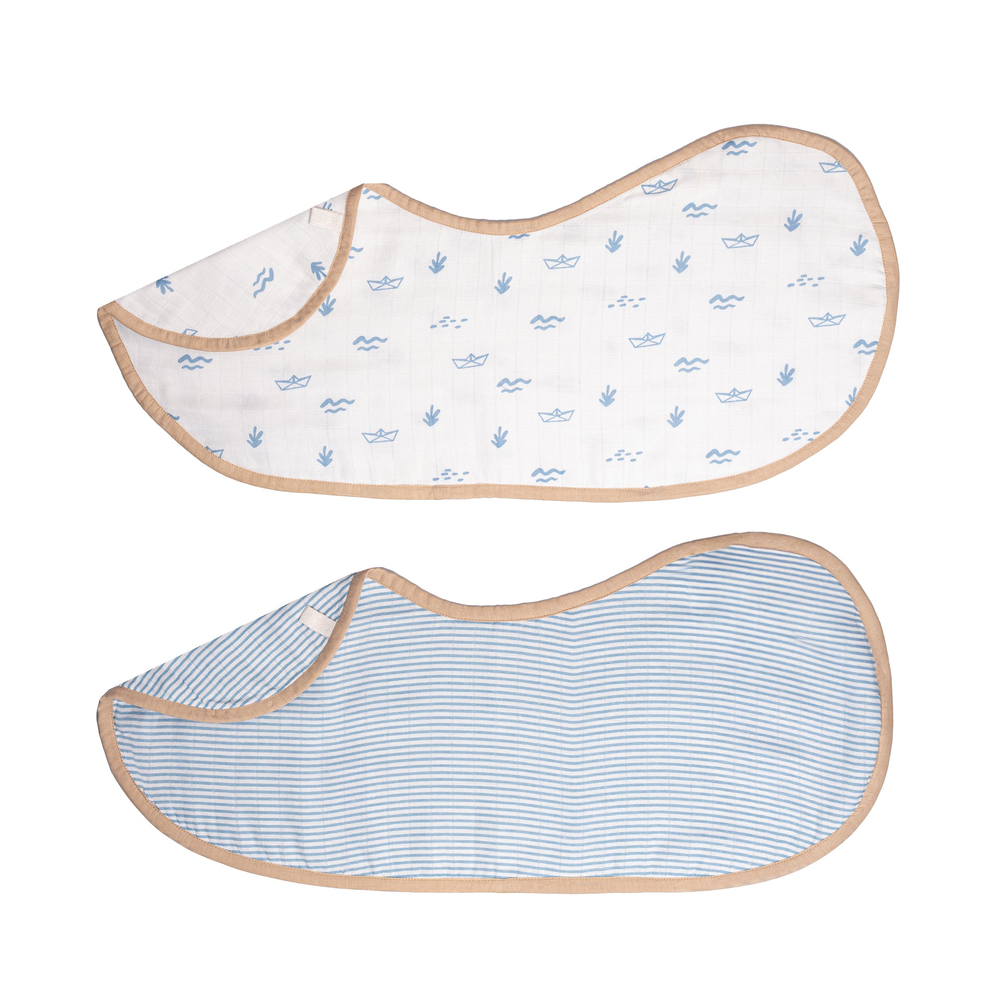 Organic Muslin Burp Cloth & Bib (Pack of 2) – Boat