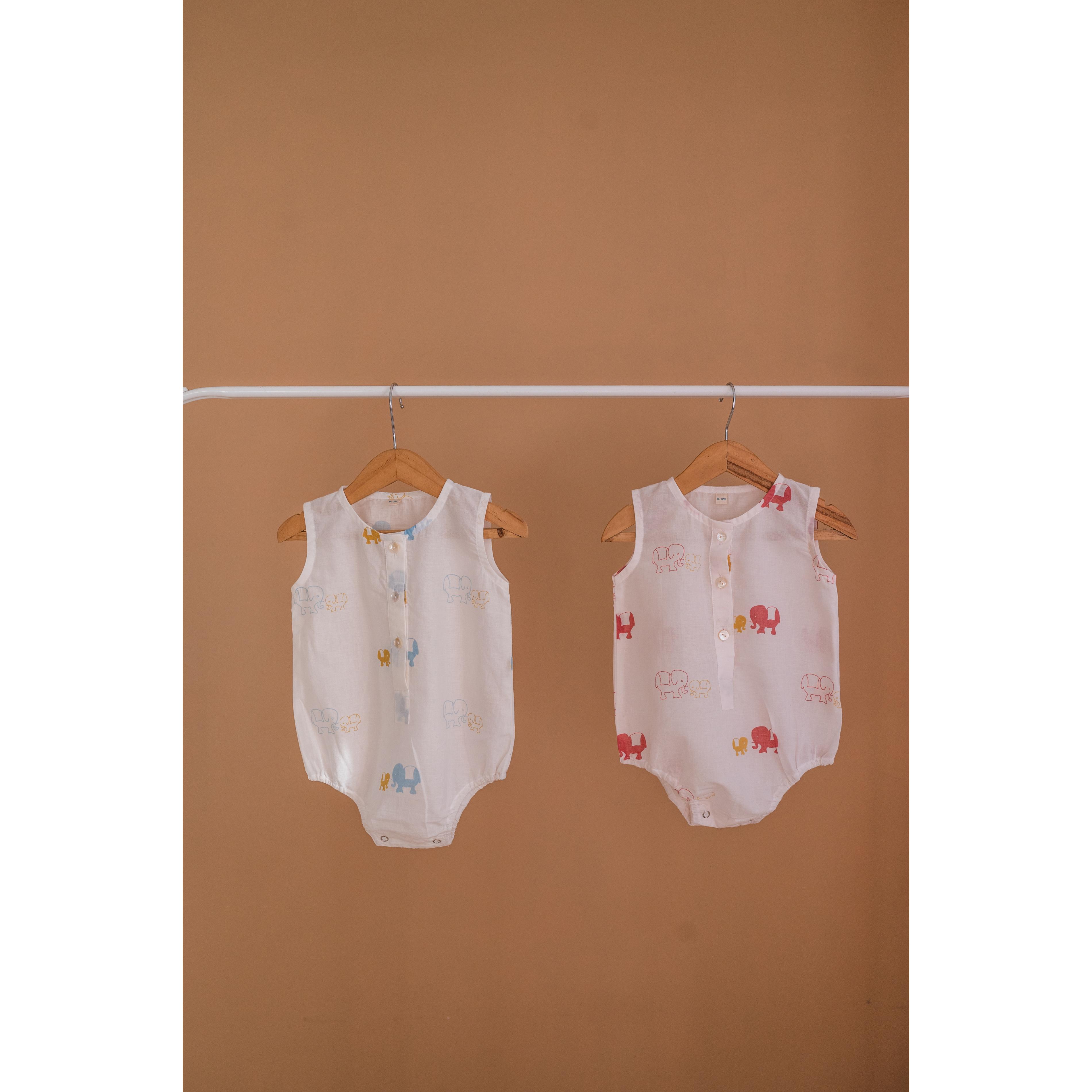 Masaya Organic Baby Romper - Colours of the Earth - Elle Pink