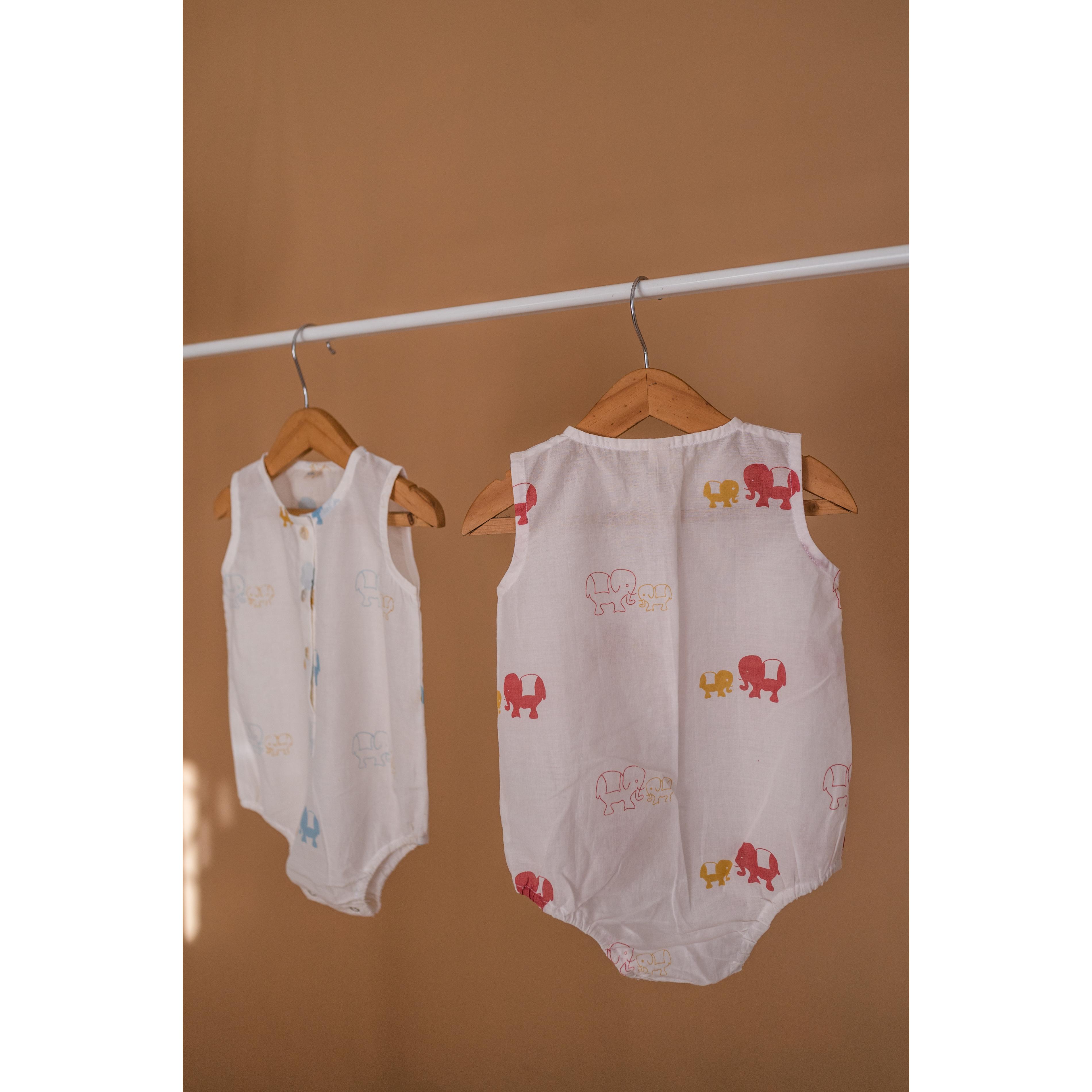 Masaya Organic Baby Romper - Colours of the Earth - Elle Pink