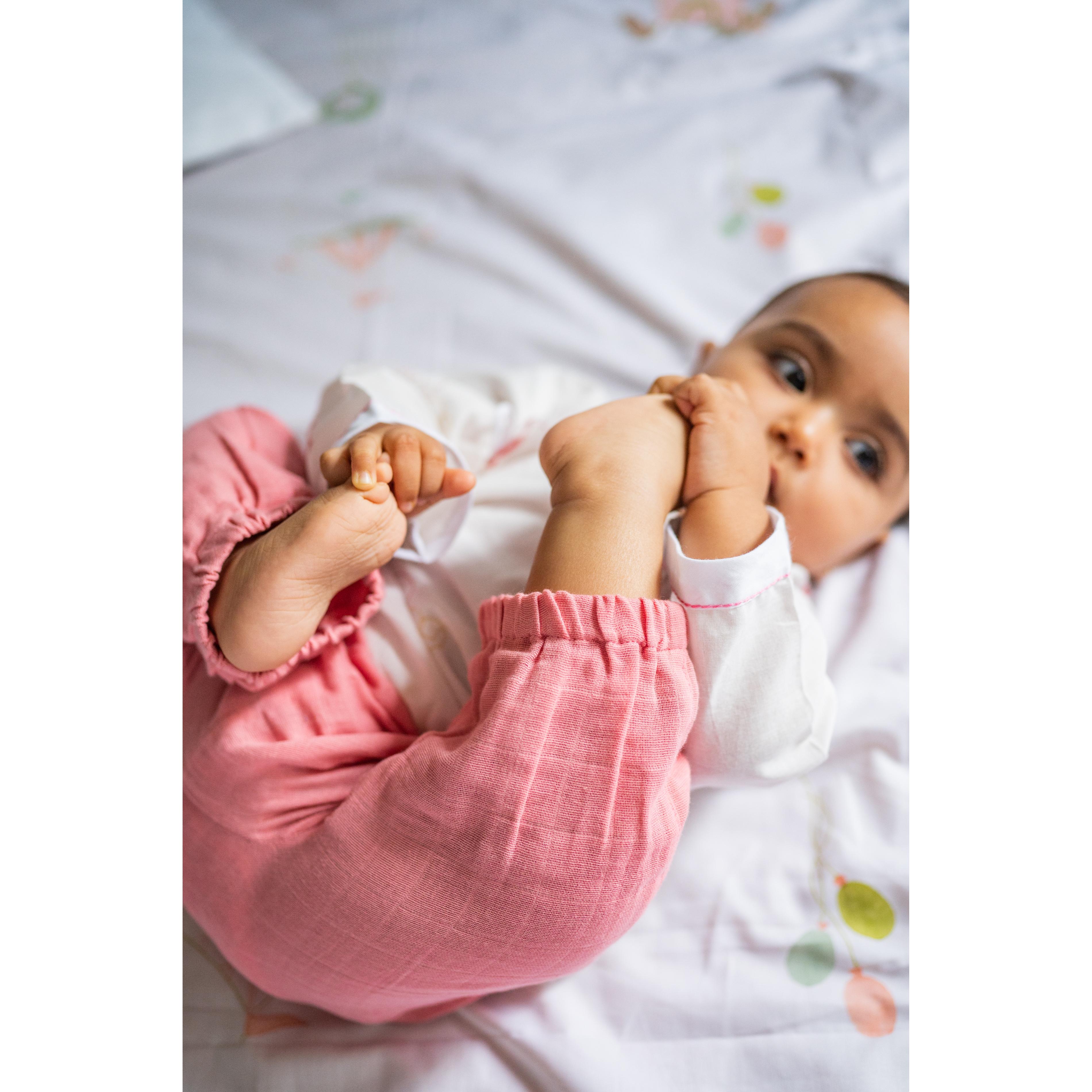Masaya Organic Baby Jhabla Pajama Set - Colours of the Earth - Elle Pink
