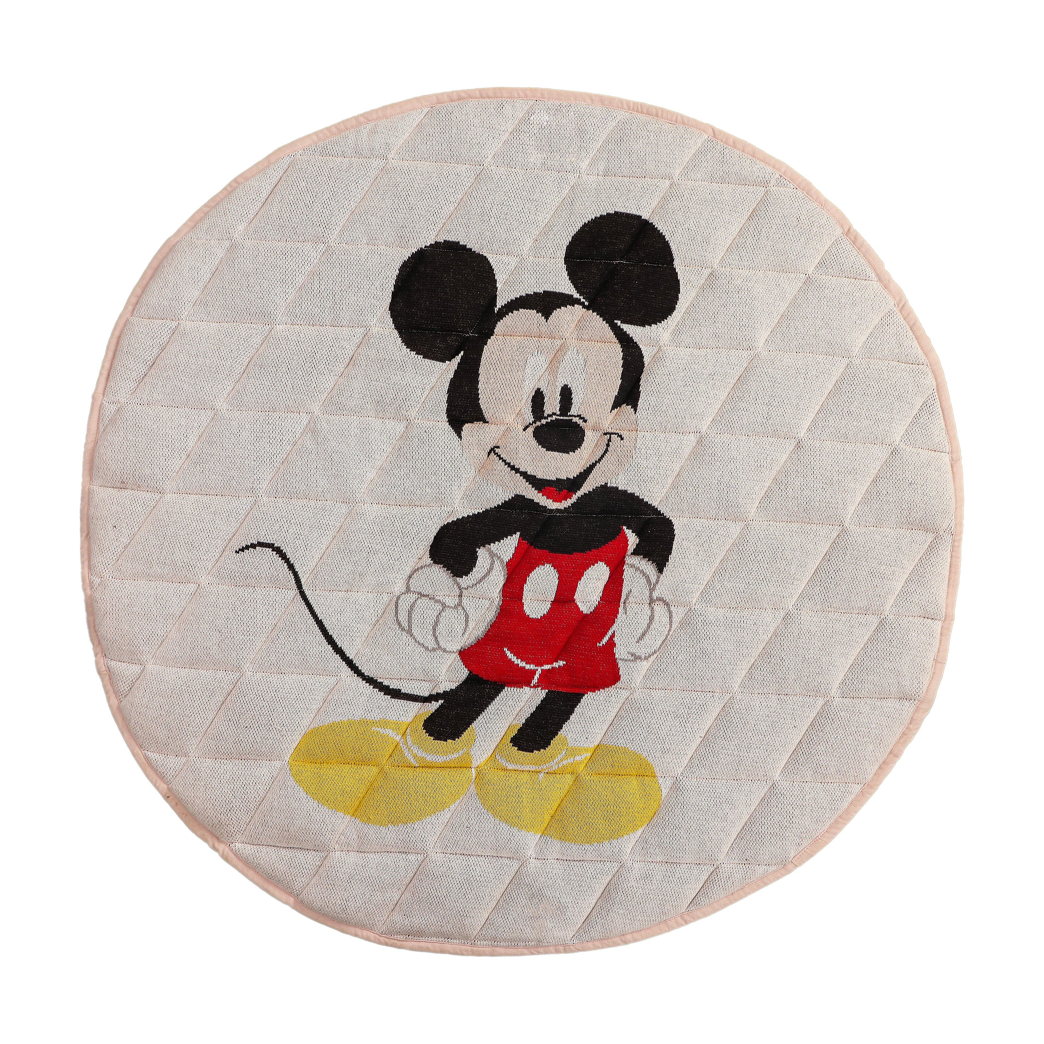 Disney Baby Activity Mat, Play Mat for Baby, Baby Mat for Floor, Playmat for Babies, 100 cm Round Play Mat for Playpen, Soft & Skin-Friendly Cotton Fabric, Foldable (Mickey Mouse)