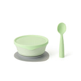 Miniware First Bite Suction Bowl With Spoon Feeding Set - Key Lime
