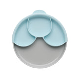 Miniware Healthy Meal Suction Plate with Dividers Set - Grey/Aqua