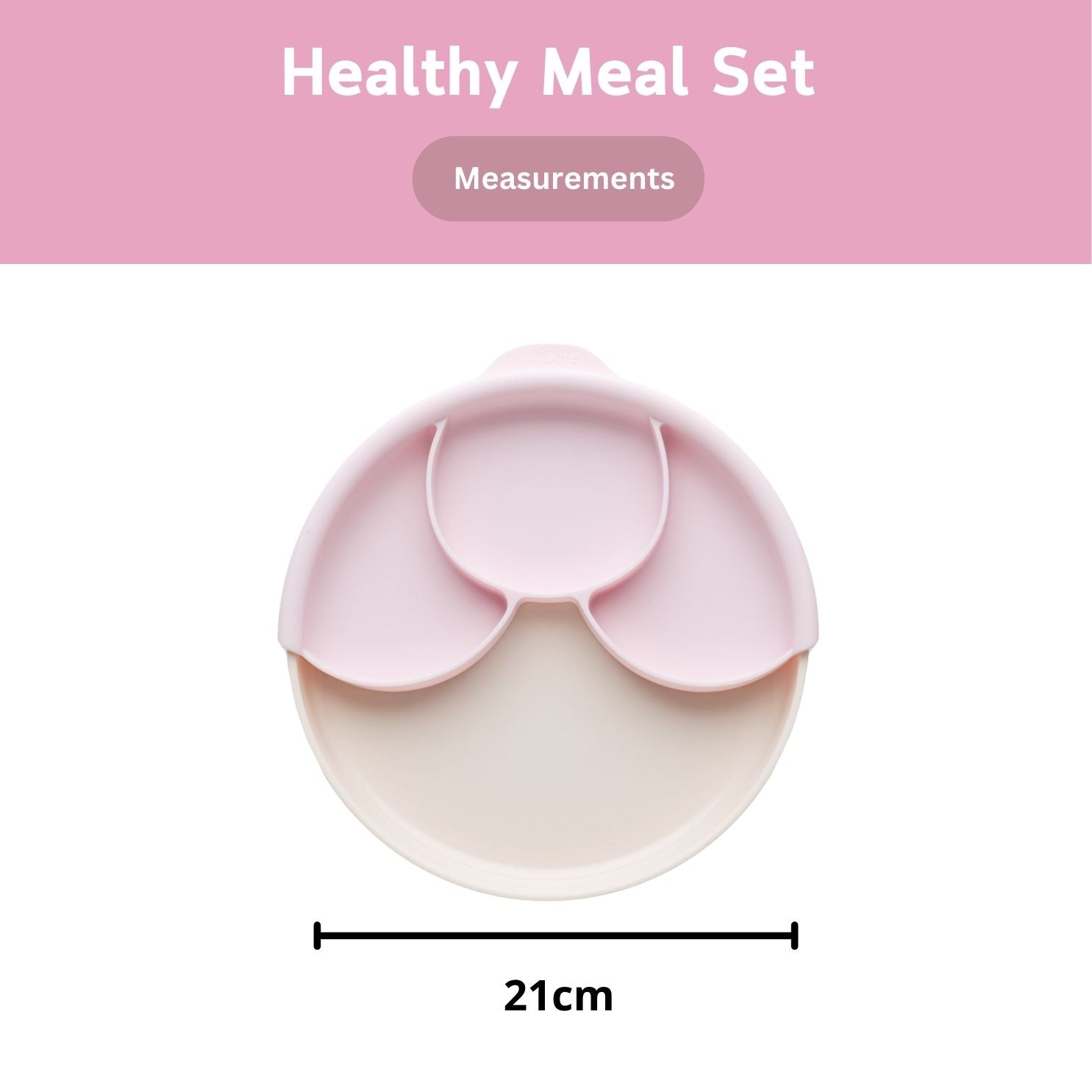 Miniware Healthy Meal Suction Plate with Dividers Set, Cotton Candy