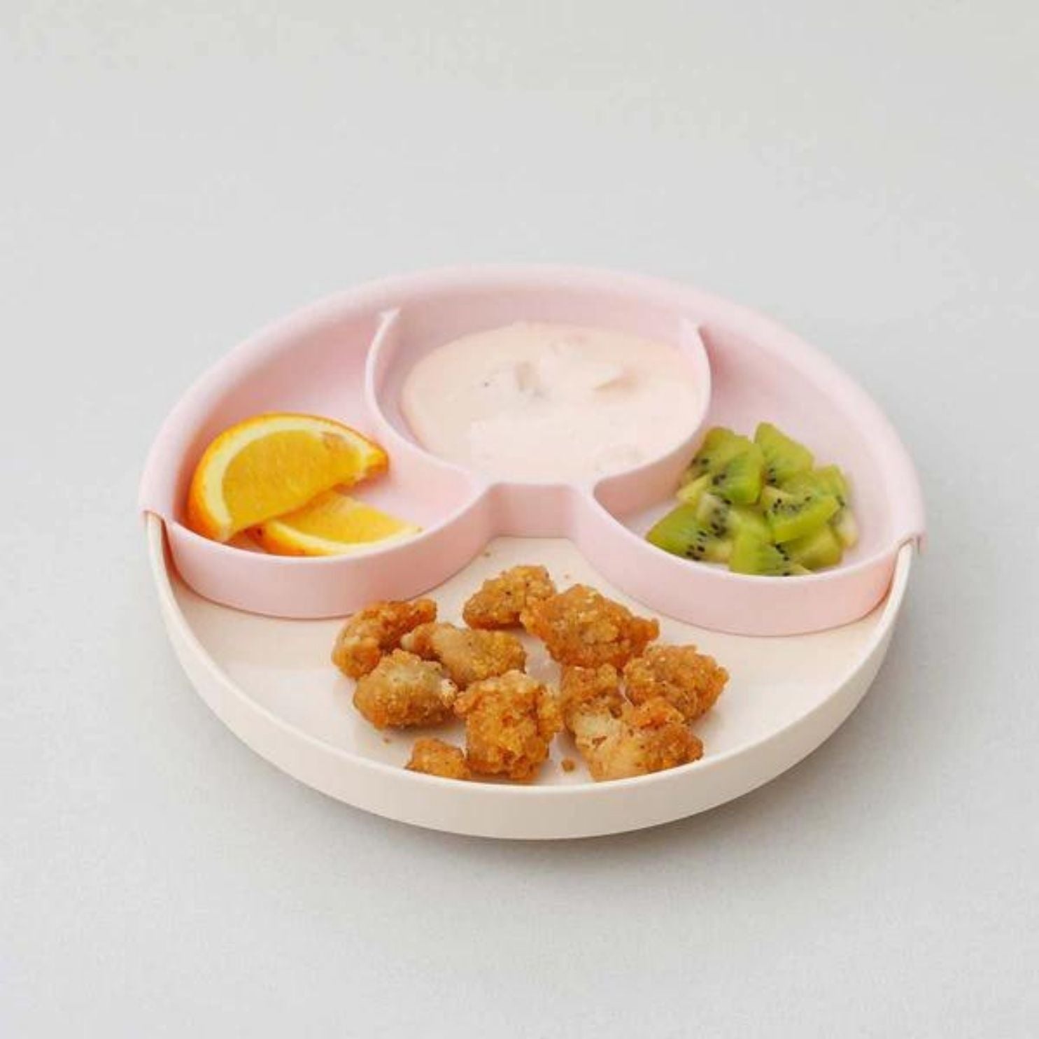 Miniware Healthy Meal Suction Plate with Dividers Set, Cotton Candy