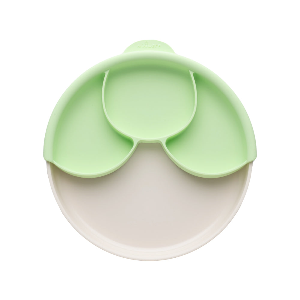 Miniware Healthy Meal Suction Plate with Dividers Set, Lime