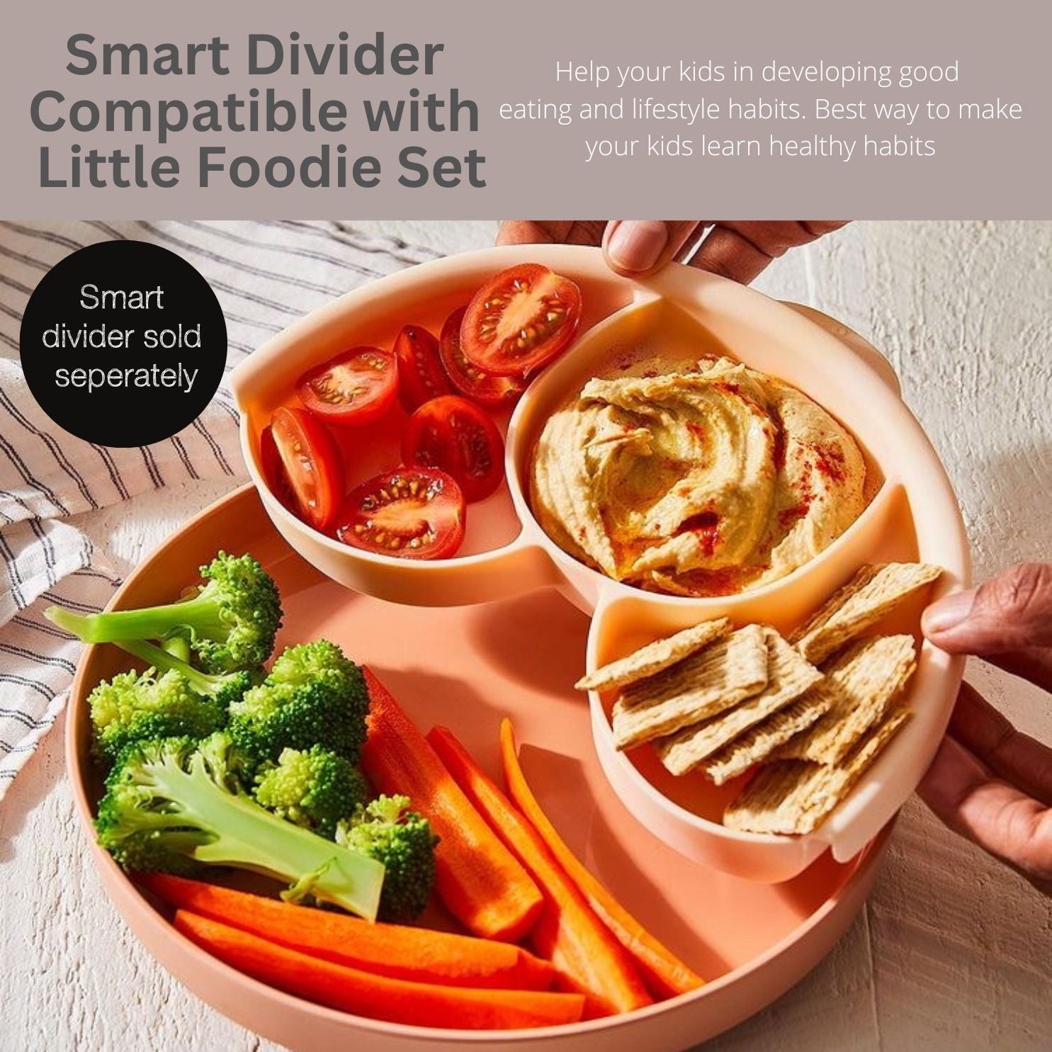 Miniware Little Foodie All-in-one Feeding Set, Vanilla/ Aqua