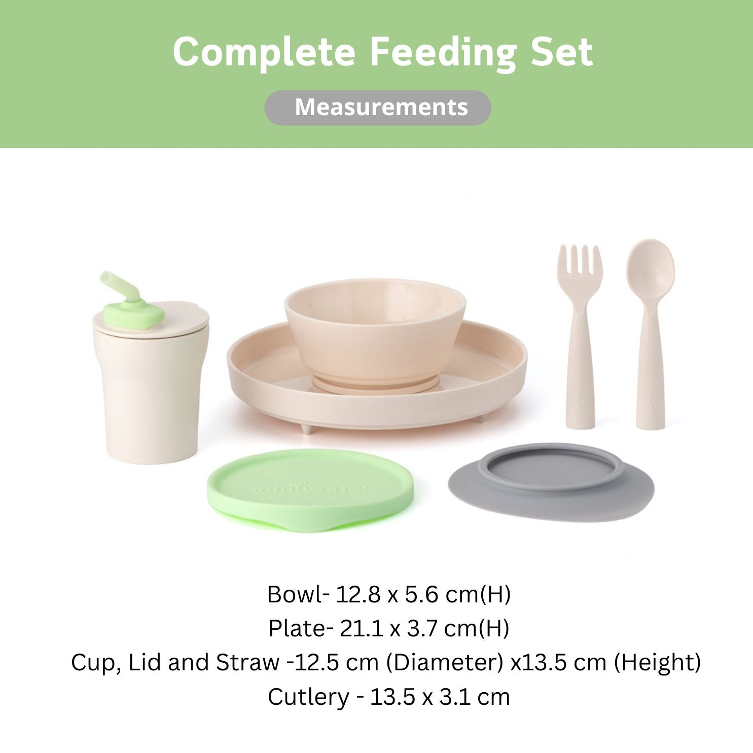 Miniware Little Foodie All-in-one Feeding Set, Lime