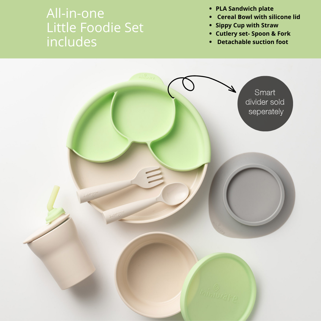 Miniware Little Foodie All-in-one Feeding Set, Lime