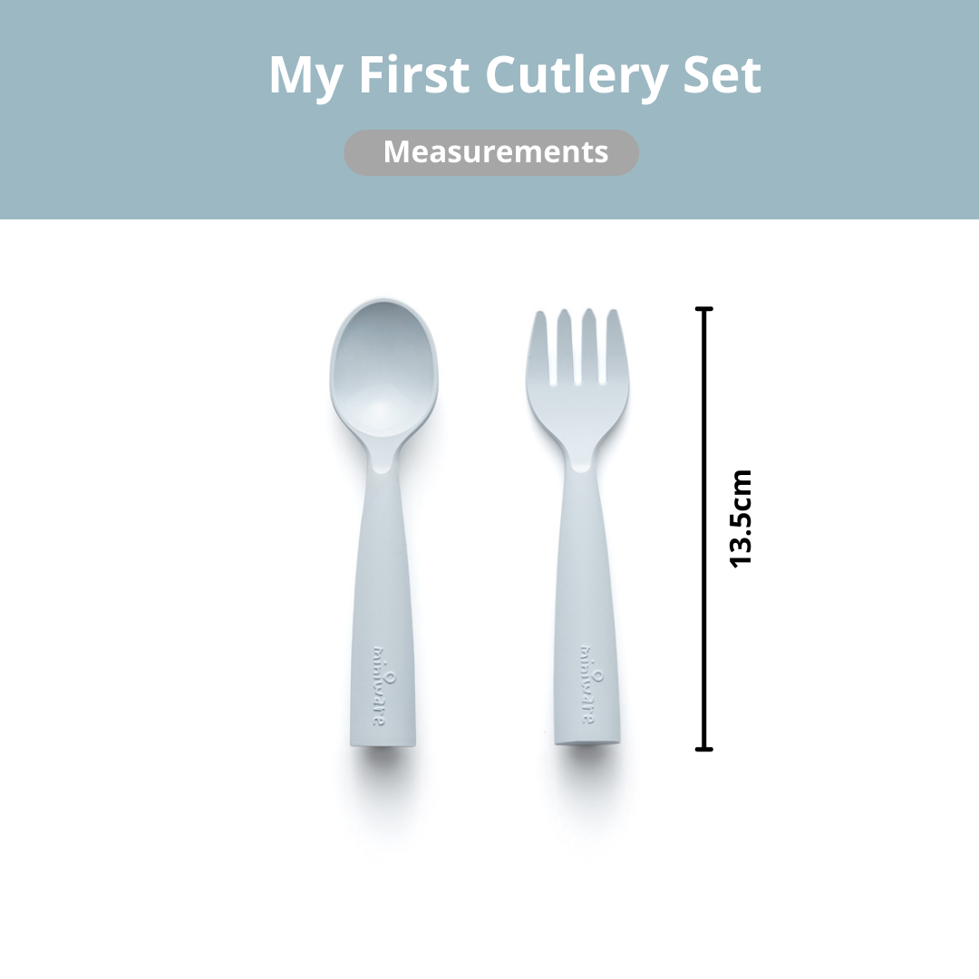 Miniware My First Cutlery Fork & Spoon Set - Aqua