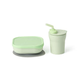 Miniware Sip & Snack- Suction Bowl with Sippy Cup Feeding Set - Key Lime