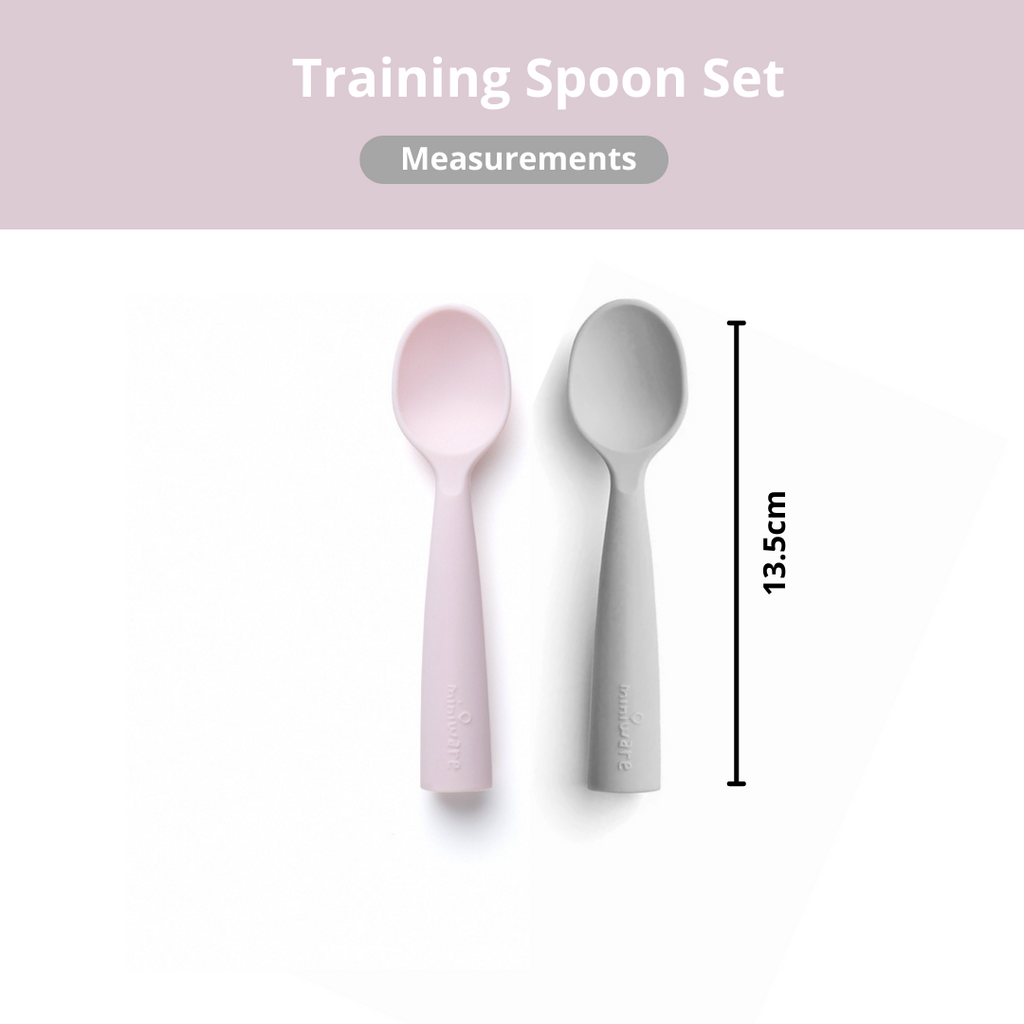 Miniware Training Spoon Set Grey + Cotton Candy